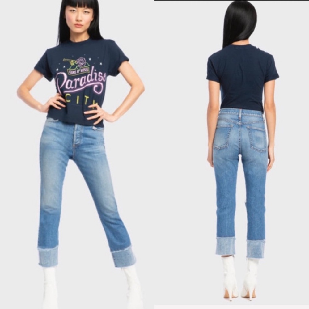 Alice & Olivia-Amazing High Rise Double Hem Jean 27 - Picture 2 of 13